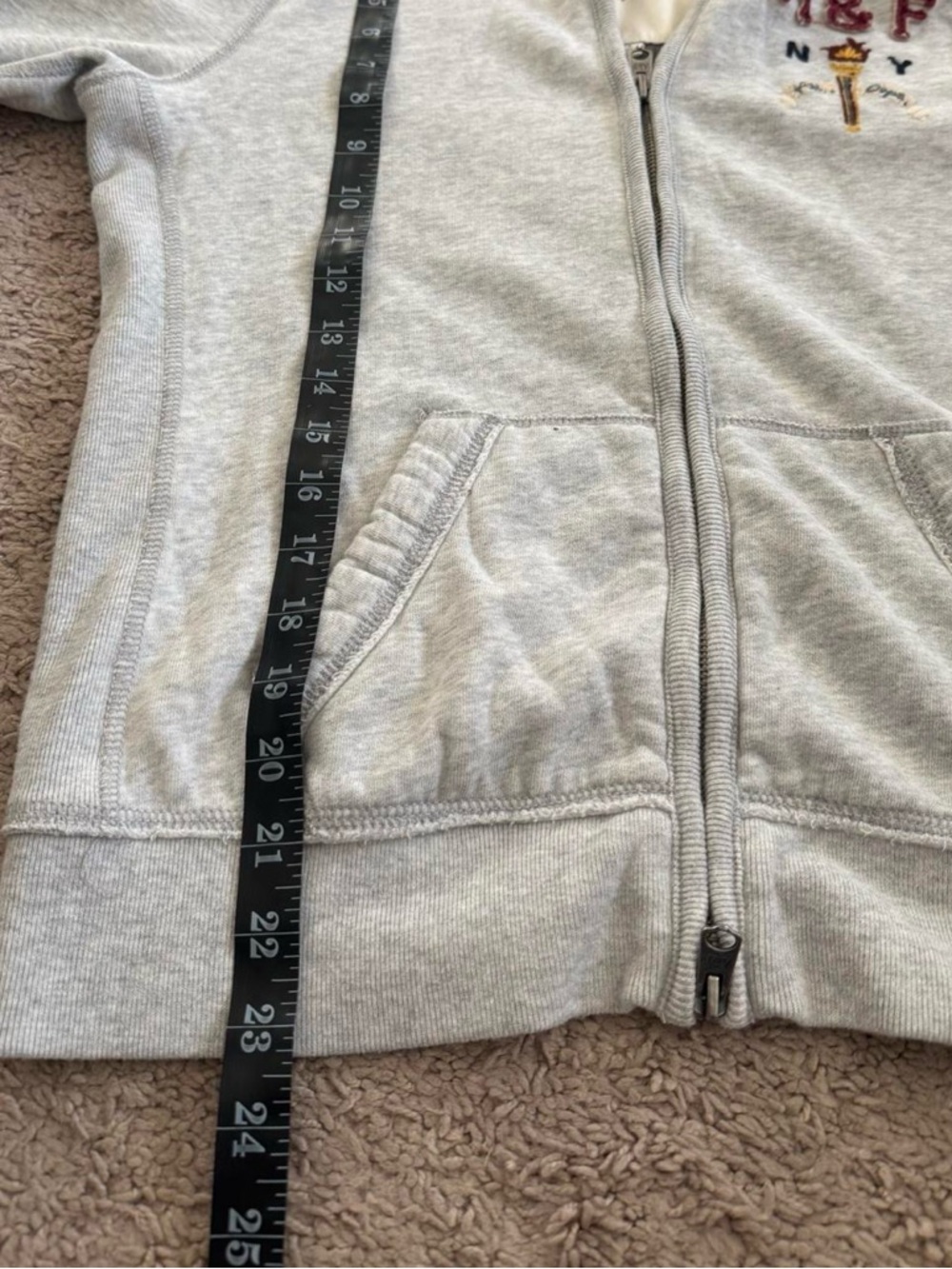 Abercrombie & Fitch Womens Light Gray Zip-Up Hoodie - Picture 4 of 7